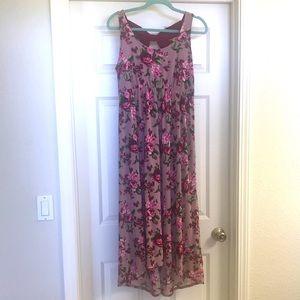Large floral Maternity dress with Bow